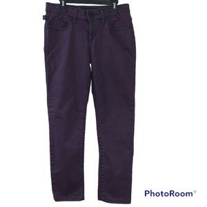 Rock & Republic Cropped Dark Purple Wax Coated Berlin Jeans - Size 4
